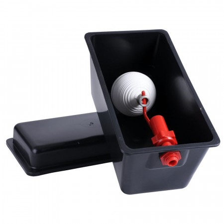 Vanntank 8 LITER med lokk og flottør, svart