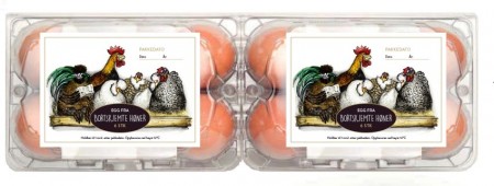 Etiketter til 6-eggs eggbokser, 50 stk
