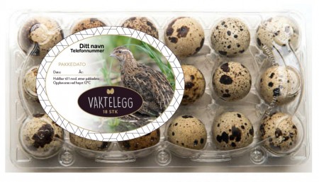 Etiketter til eggbokser 18 egg vaktel - 50 stk.